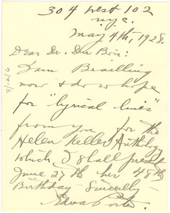 Letter from Edna Porter to W. E. B. Du Bois