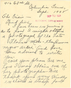 Letter from Virginia L. Williams to Crisis