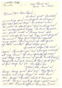 Letter from Harriet Bell Smith to W. E. B. Du Bois