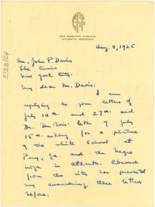 Letter from E. Franklin Frazier to John P. Davis