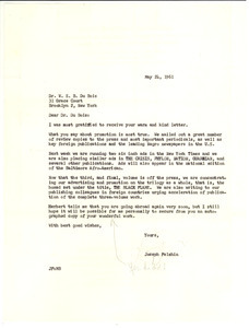 Letter from New Century Publishers to W. E. B. Du Bois