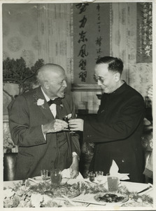 W. E. B. Du Bois, toasting with Guo Moruo at 91st birthday celebration
