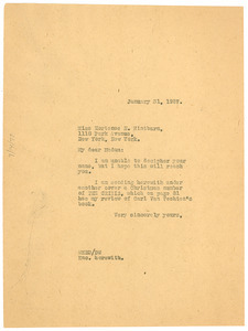 Letter from W. E. B. Du Bois to Hortense N. Hintburn