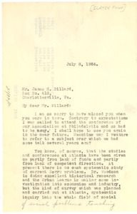 Letter from W. E. B. Du Bois to James H. Dillard