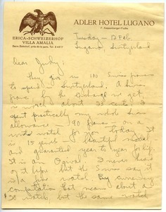 Letter from Joseph Langland to Judith G. Wood Langland