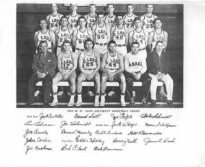 Copy of a picture of the 1948-1949 St. Louis University Basketball Team