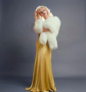 Candy Darling posing in gown and fur (4)