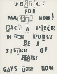 "Justice for Marsha Now!" Collage Poster