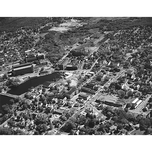 Center area, industrial buildings and residential area, Sanford, ME