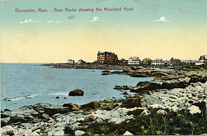 Gloucester, Mass., Bass Rocks showing the Mooreland Hotel