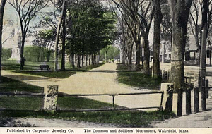 The Common and Soldiers' Monument, Wakefield, Mass.