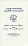 2002 Suffolk University commencement program, College of Arts & Sciences and Sawyer Business School