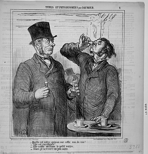 - Quelle est votre opinion sur cette eau-de-vie? - Elle est excellente!... - Elle coûte un franc le petit verre. - Alors je la trouve un peu salée.