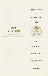 The 1992 YMCA Hall of Fame Induction Program