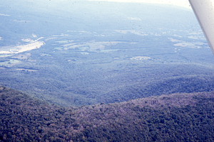 Aerial oblique view East along Vt - Ny line on 2 Sept 1971.
