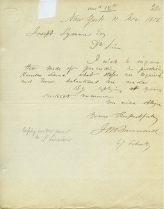 Letter from J. M. Bannard to Joseph Lyman