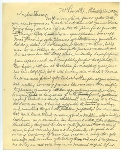 Letter from Benjamin Smith Lyman to Fanny Brewer