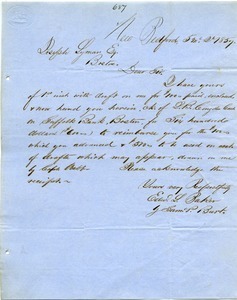 Letter from Edward L. Parker and Samuel P. Burt to Joseph Lyman