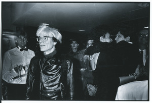 Andy Warhol at party