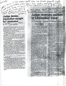 Judge denies injunction sought by Levasseur -- Judge reverse opinion in Levasseur case