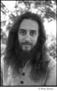 Gangadhar: close-up portrait of tabla player with Amazing Grace and member of the Ram Dass satsang