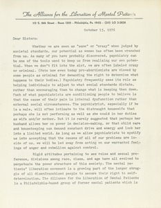 Letter from Diane W. Baran to sisters