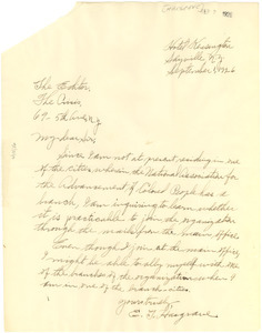 Letter from E. T. Hargrave to the editor of The Crisis
