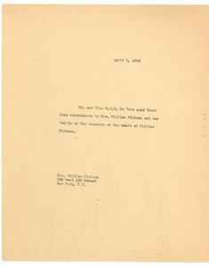 Letter from Dr. & Mrs. W. E. B. Du Bois to Mrs. William Pickens