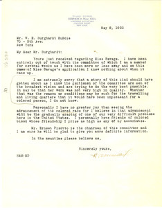 Letter from Hermon A. MacNeil to W. E. B. Du Bois