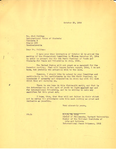 Letter from W. E. B. Du Bois to International Union of Students