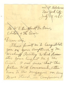 Letter from O. Richard Reid to W. E. B. Du Bois