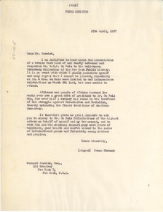 Letter from Kwame Nkrumah to Bernard Reswick, Esq.