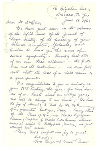 Letter from William Lloyd and Grace Imes to W. E. B. Du Bois