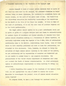 Memorandum from W. E. B. Du Bois to American Fund for Public Service