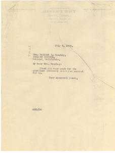 Letter from W. E. B. Du Bois to Delilah Beasley