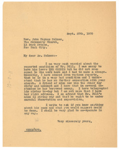 Letter from W. E. B. Du Bois to John Haynes Holmes