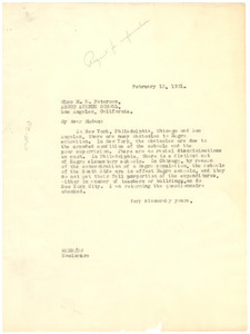Letter from W. E. B. Du Bois to M. E. Peterson