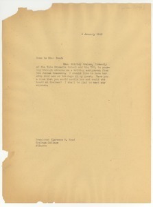 Memo from W. E. B. Du Bois to Florence M. Read