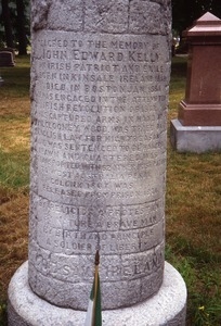 Mt. Hope Cemetery (Boston, Mass.) gravestone: Kelly, John Edward (d. 1884)