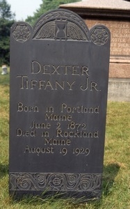 Evergreen Cemetery (Portland, Me.) gravestone: Tiffany, Dexter, Jr. (d. 1929)