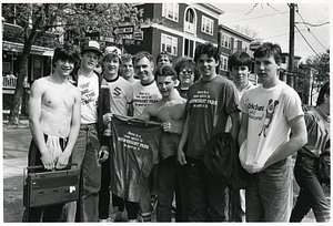 Mayor Raymond L. Flynn at Cronin/Wainwright Park in Dorchester with a group of boys