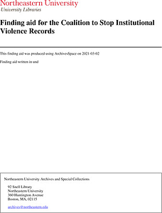 Finding aid for the Coalition to Stop Institutional Violence Records