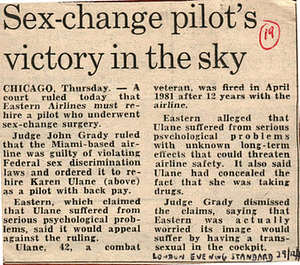 Sex-change pilot's victory in the sky