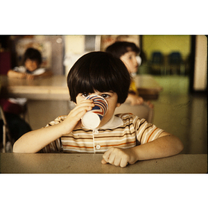 Child having a drink