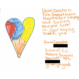 Letter to Boston from a student at at Leander ISD, Mason Elementary School (Cedar Park, Texas)