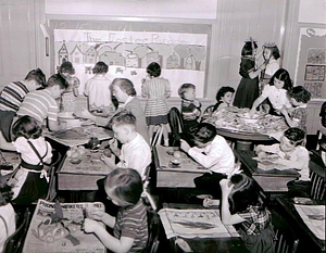 Devens School students, April 1952