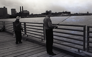 People fishing in East Boston