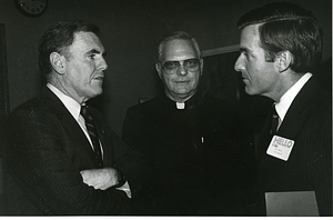 Mayor Raymond L. Flynn with Archbishop Bernard F. Law and Massachusetts State Senator Paul D. Harold