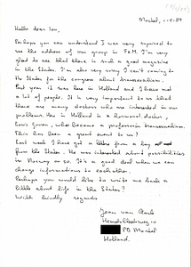 Correspondence from Jean Aarle to Lou Sullivan (January 5, 1989)