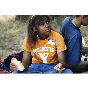 Girl eating a sandwich at Reading YMCA Summer Camp